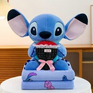 Blue Plush Toy with Pink Accents